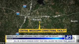 Mississippi inmate captured wearing only a sheet after escape