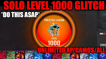 *NEW* SOLO LEVEL 1000 GLITCH! *USE ASAP* UNLIMITED XP/CAMOS/ALL! BO7 GLITCHES! BO7 ZOMBIES GLITCH