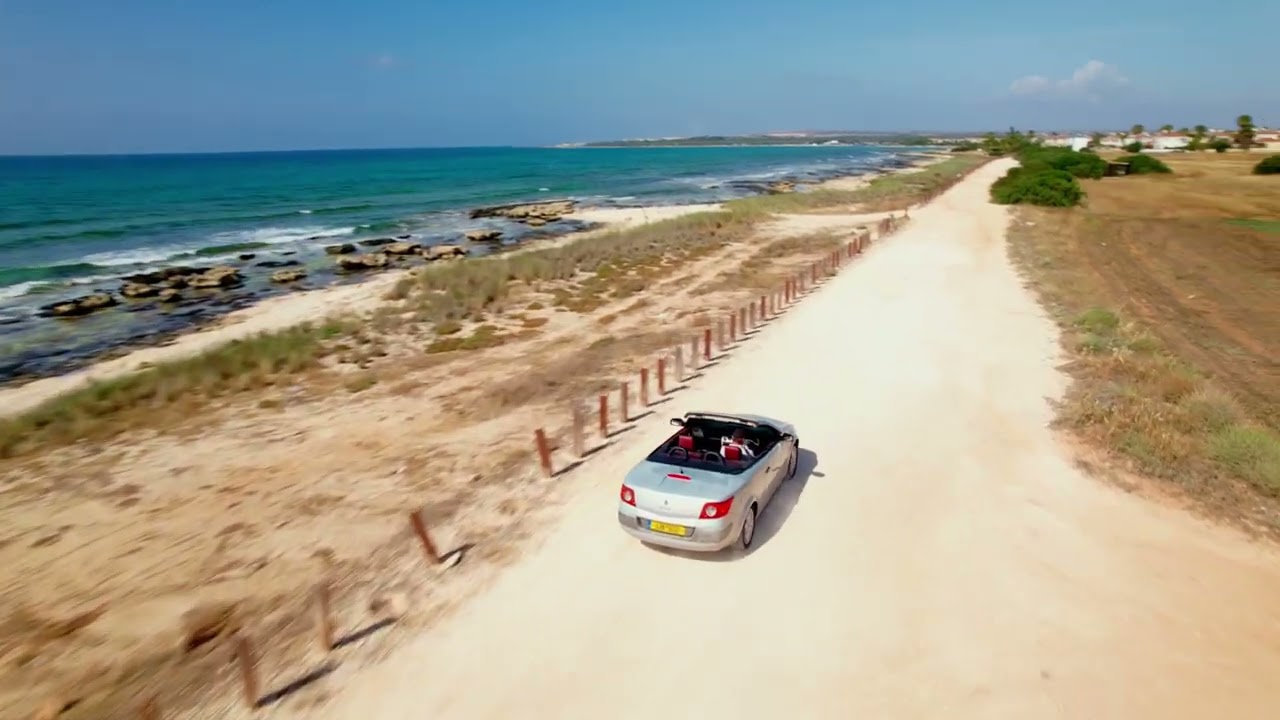 DJI Air 2S Active Track 4.0 beach road test. Ayia Thekla, Cyprus.