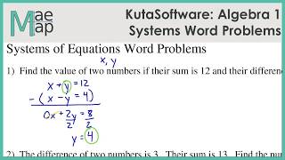 KutaSoftware:  Algebra 1 - System Of Equations Word Problems