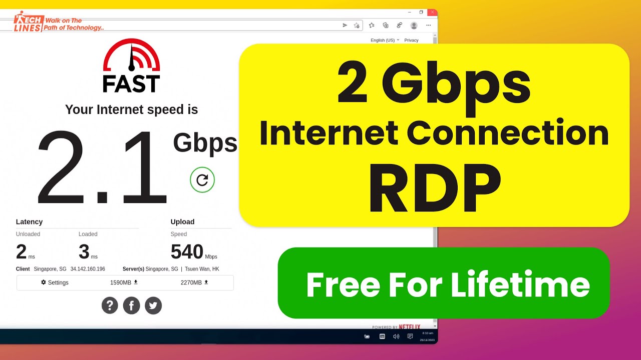 Get High Speed Internet Connection RDP for Free Lifetime। TechLines ...