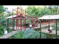 Painting The 100 Meter Long Bamboo Bridge and New Cabin | Ut Farm
