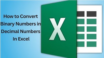 How To Convert Binary Numbers In Decimal Numbers In Excel
