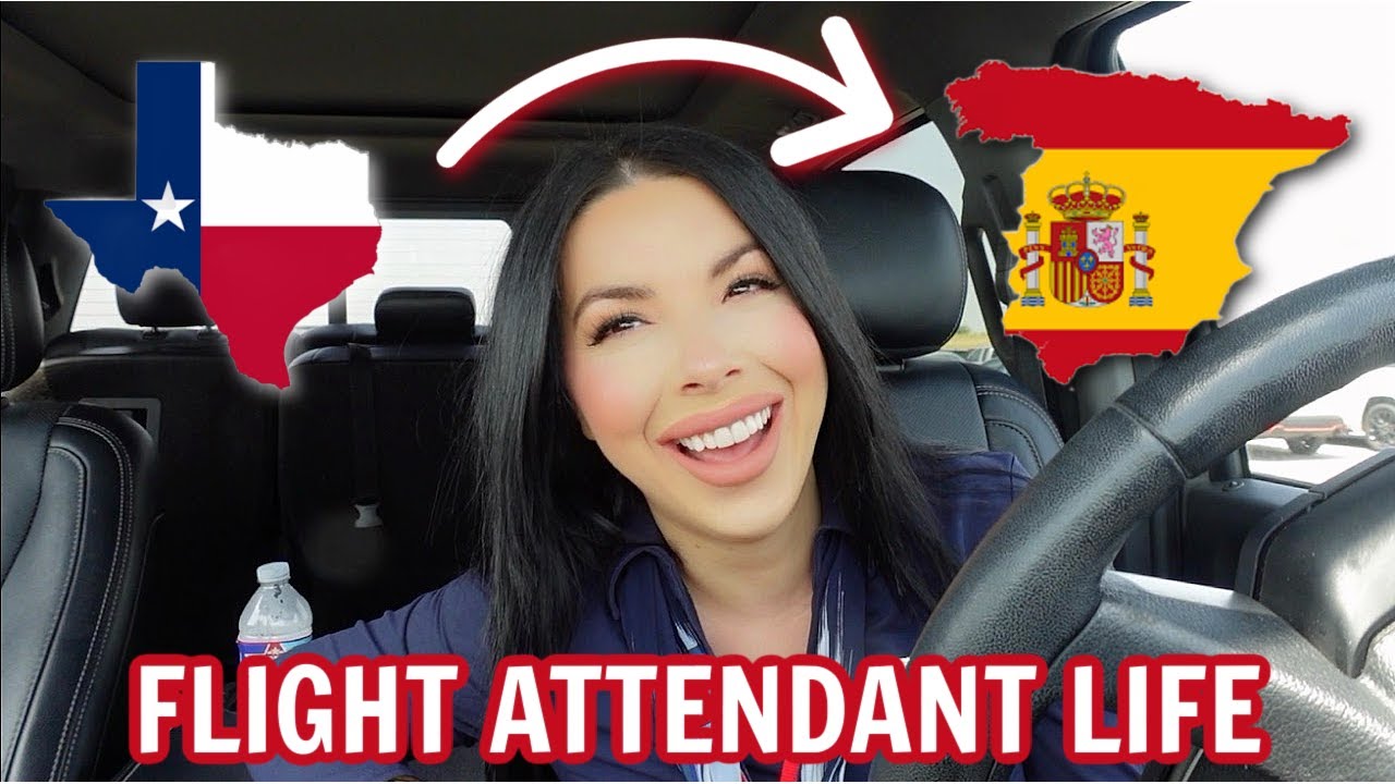 Flight Attendant Life - WORKING A 9+ HOUR FLIGHT FROM DALLAS, TEXAS TO MADRID, SPAIN!!