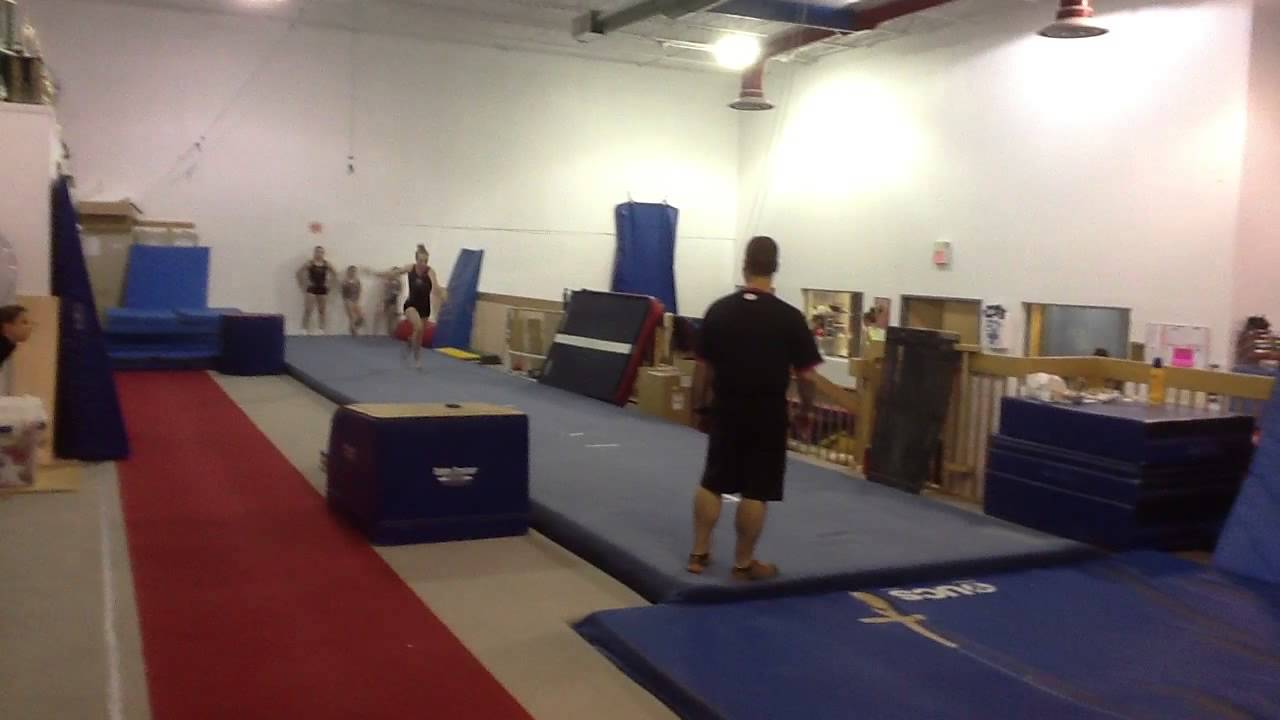 gymnastics equipment Rachel getting her DBL Layout back