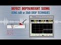 Defect depthheight sizing using the 6db or 20 db drop technique