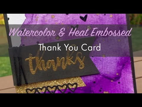 Easy Watercolor Background With Heat Embossing | Card Process - YouTube
