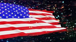 free stock footage | 4K American flag on multicolored pixel digital particle background screenshot 2