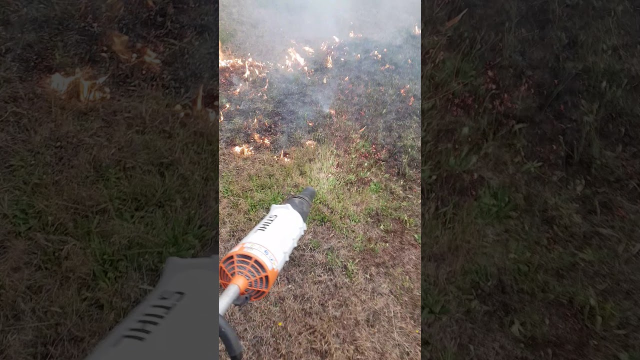 Firefighting with a petrol blower YouTube