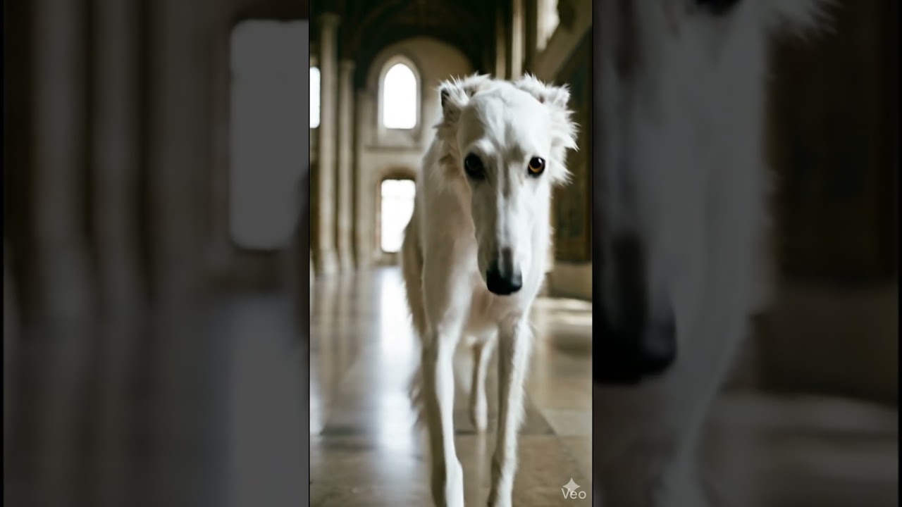 Borzoi walks a long empty hall as if it were destiny, every step slow and deliberate