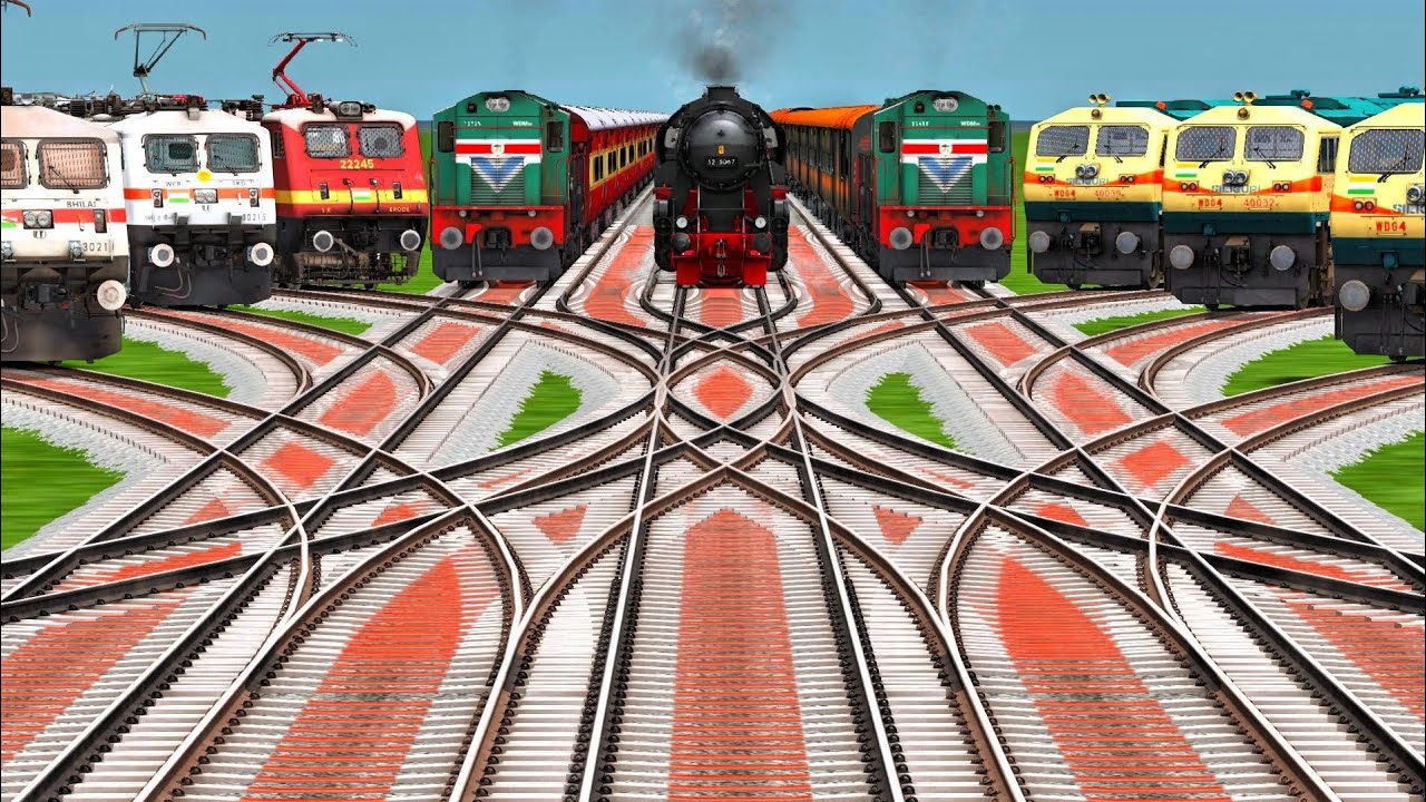 🚆 लगातार क्रॉसिंग का सबसे खतरनाक सीन⚔ बिजली बनाम भाप इंजन – पटरियों पर जंग