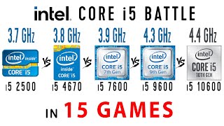 i5 2500 vs i5 4670 vs i5 7600 vs i5 9600 vs i5 10600 in 15 Games