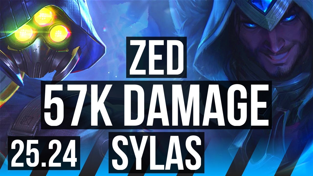 ZED vs SYLAS (MID) | 57K damage, Good KDA: 18/2/6, 4k gold comeback | KR Master | 25.24