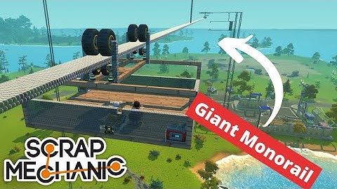 Packing station to trader monorail system! Scrap Mechanic survival duo late game ep 5