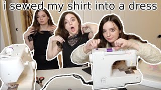 Thrift Flip #2 | Sewing my SHIRT into a DRESS