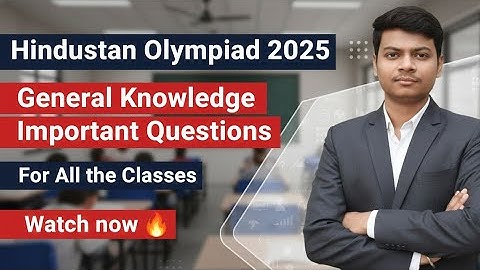 Hindustan Olympiad 2025 🔥 General Knowledge Important Questions for all classes by @AyushConnection 