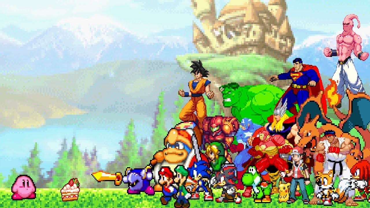 Kirby vs Everybody (Kirby vs Mario Pokemon Sonic Avengers Dragon Ball plus  many more) - YouTube
