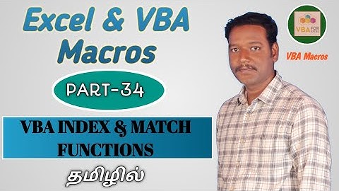 PART 34 - INDEX & MATCH COMBINATION INSTEAD OF VLOOKUP BY USING VBA MACRO (TAMIL) | Kallanai YT