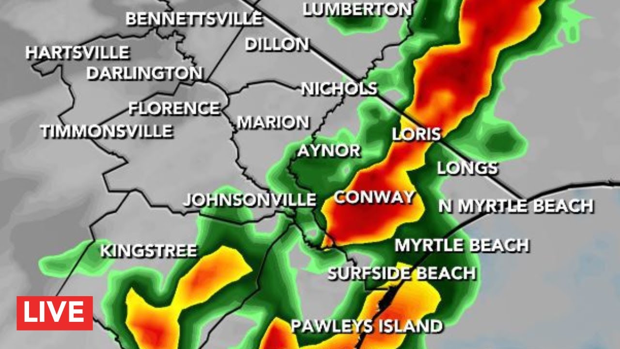 LIVE Tracking possible severe storms in Myrtle Beach, S.C. YouTube