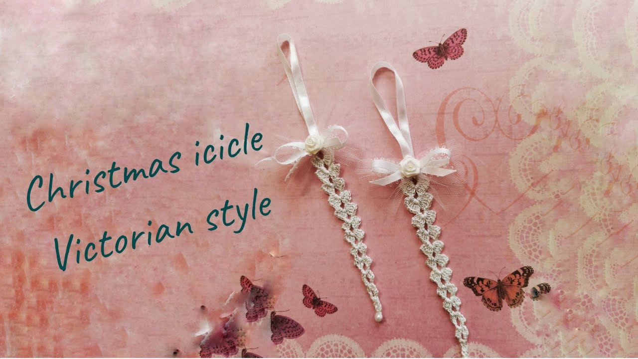 Рождественская вязаная крючком викторианская сосулька (украшение)