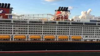 HORN BATTLE: Disney Fantasy meets the Disney Dream in Port Canaveral while coming in to dock.