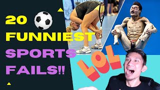 Asian Guy Reacts To 20 Funniest Sports Fails!  🤣🤣🤣