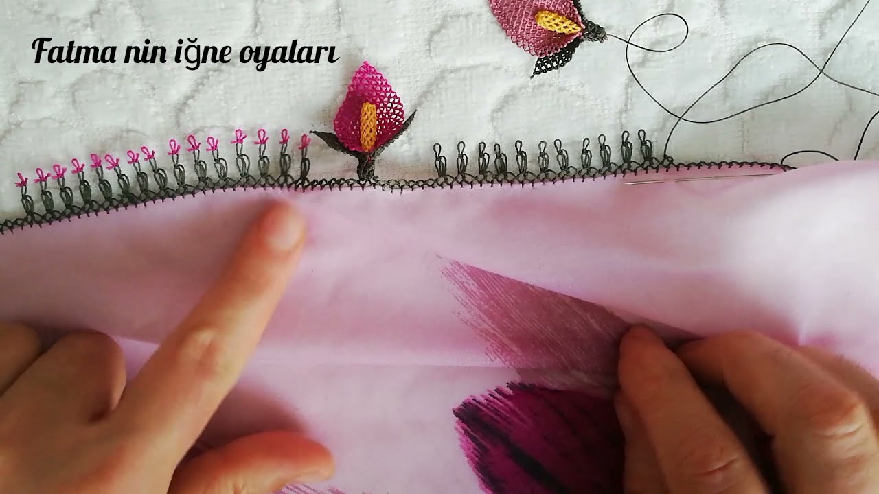 Gala Çiçeği Nasıl Yapılır Yazmaya Nasıl Eklenir  #desing #iğneoyasımodelleri