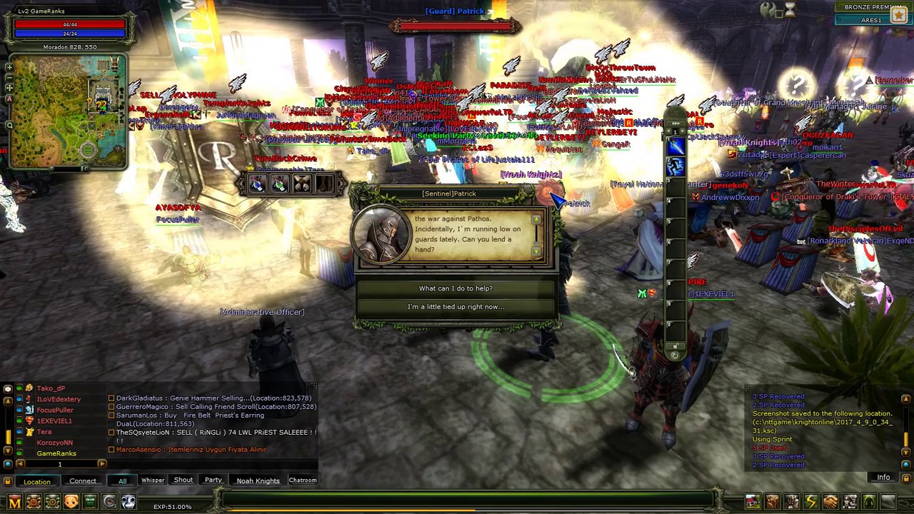 Location Guard Patrick on Knight Online