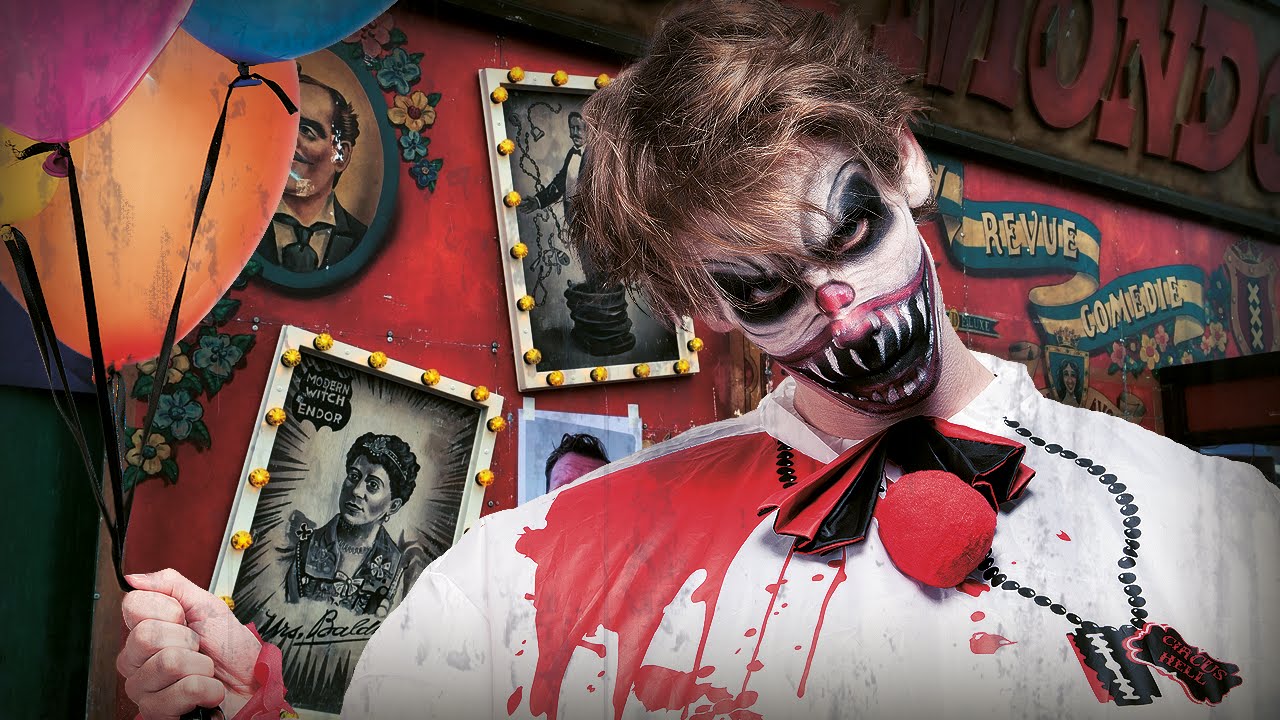 Betere Horror Clown Halloween schmink tutorial - Vegaoo.nl - YouTube JG-24