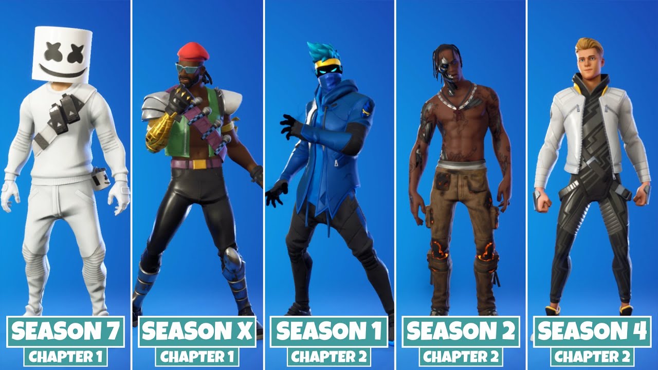 Evolution of Fortnite Icon Series Skins! (Chapter 1 Season 1 - Chapter 2  Season 4) 