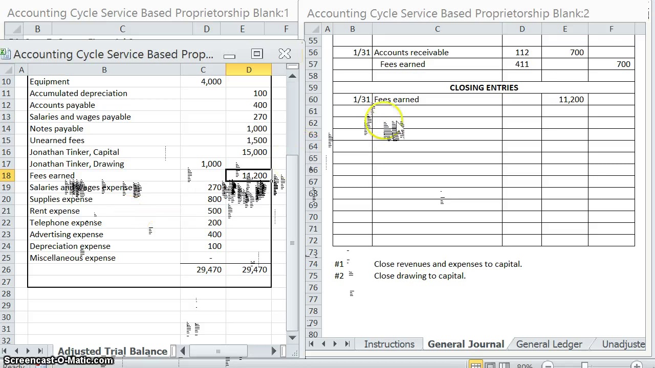 accounting cycle example 2 journalizing closing entries the two entry method youtube simile comparison non current liabilities list in balance sheet