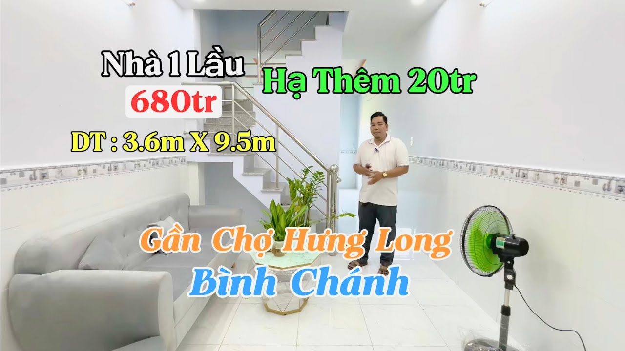 Nhà Chính Chủ Cần Bán 👉 Gần Chợ Hưng Long Bình Chánh Đi Vào . Nhà 1 Lầu Hạ Thêm 20tr Còn Đúng 680tr 