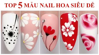 5 Cách Vẽ Hoa Siêu Dễ Cho Móng Xinh