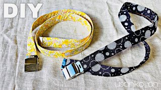 ベルトを簡単に作るから　ガチャっとのアレ　ローラーバックルベルトの作り方　リバティ使用Easy to make belt 布を変えればメンズもレディースもＯＫ　畳縁（たたみべり）でも　GIベルト作り方