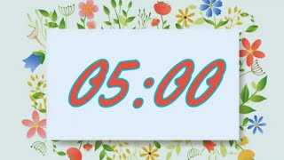 5 Minute Spring Flower Timer with Music and Alarm 🎵⏰