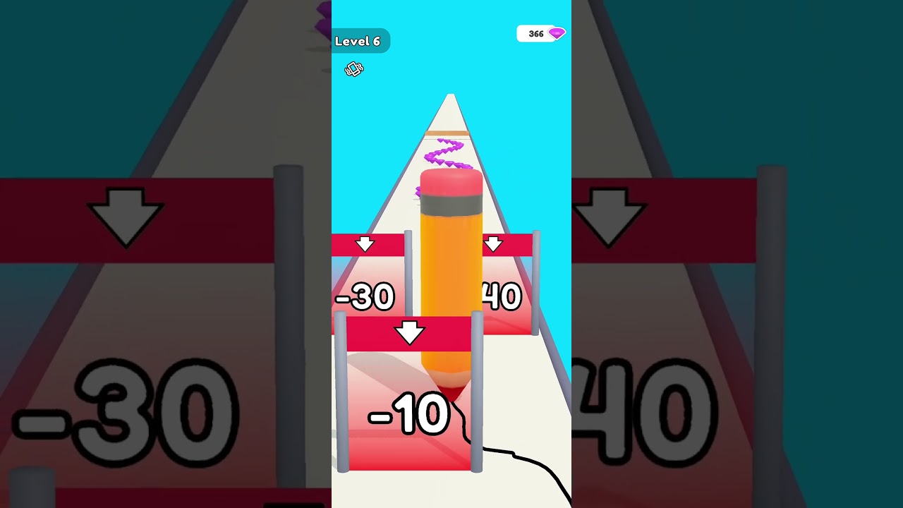 Long Pencil Run #6 Gameplay #mobilegame #shorts #games ✏️