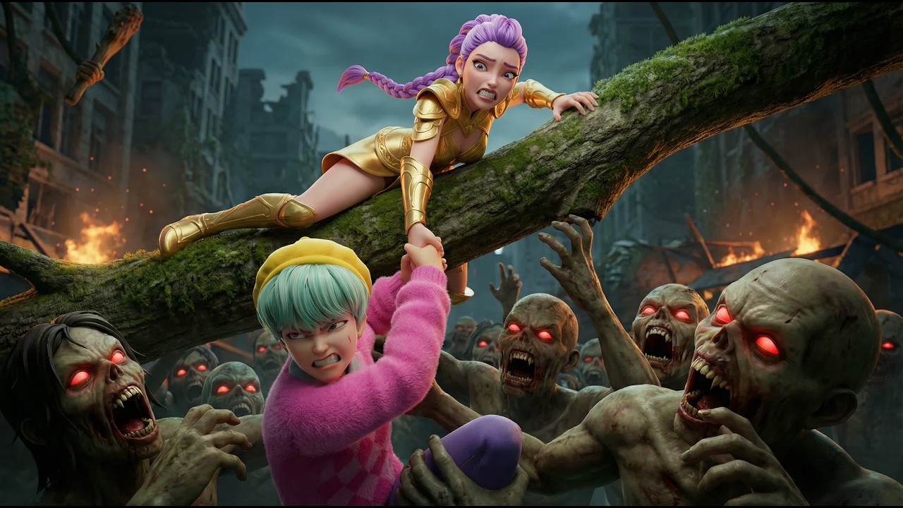 Rumi Rescues Mystery Saja From The Brink Of Death In Zombie City 🆘⚡| KPOP Demon Hunters