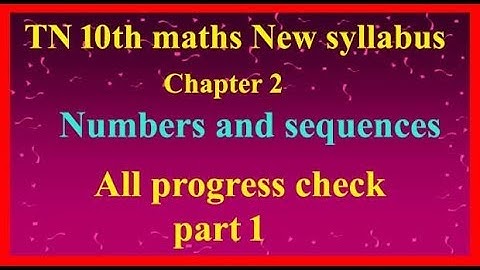 10th maths new syllabus -all progress check (chapter 2)  part1