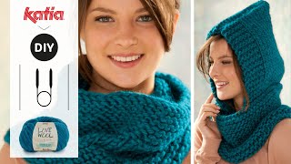 Love Wool DIY circular needles: Cuello capucha · Neck warmer hood | Katia