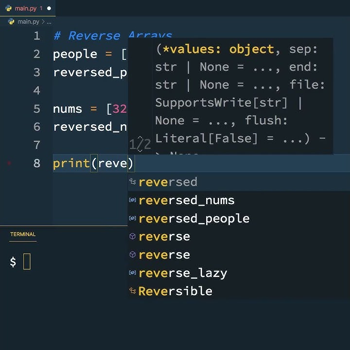 Python REVERSE ARRAYS! 👨‍💻 #shorts - YouTube