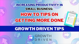 Increasing productivity in small ...