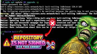 Kali Linux Repository Is Not Signed Fix | NO_PUBKEY | sudo apt update
