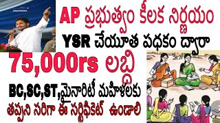 Up date || AP YSR Cheyutha Scheme 2020 || Rs 75000rs Women Pention Scheme || CM Jagan Mohan Reddy