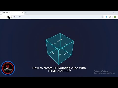 How to create a 3D animation of square cube and rotate with HTML and CSS ?