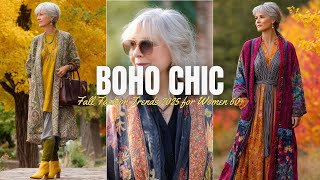 Boho Chic Fall Fashion Trends 2025 for Women Over 60 | Stay Stylish, Confident & Cozy This Fall