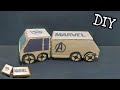 How to make avenger hot wheels mega hauler rig truck  diy cardboard   hot wheels toy cars