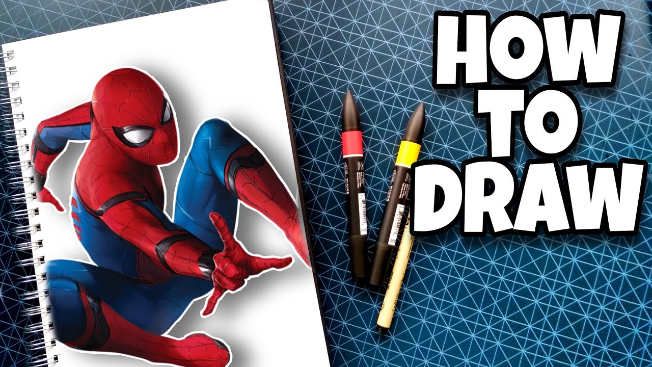 How To Draw SPIDERMAN In a comic book style - YouTube