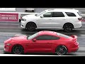 Durango SRT vs Mustang GT and vs Dodge Challenger R/T - drag racing