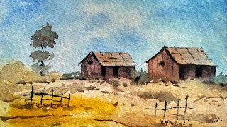 landscape painting watercolor paint