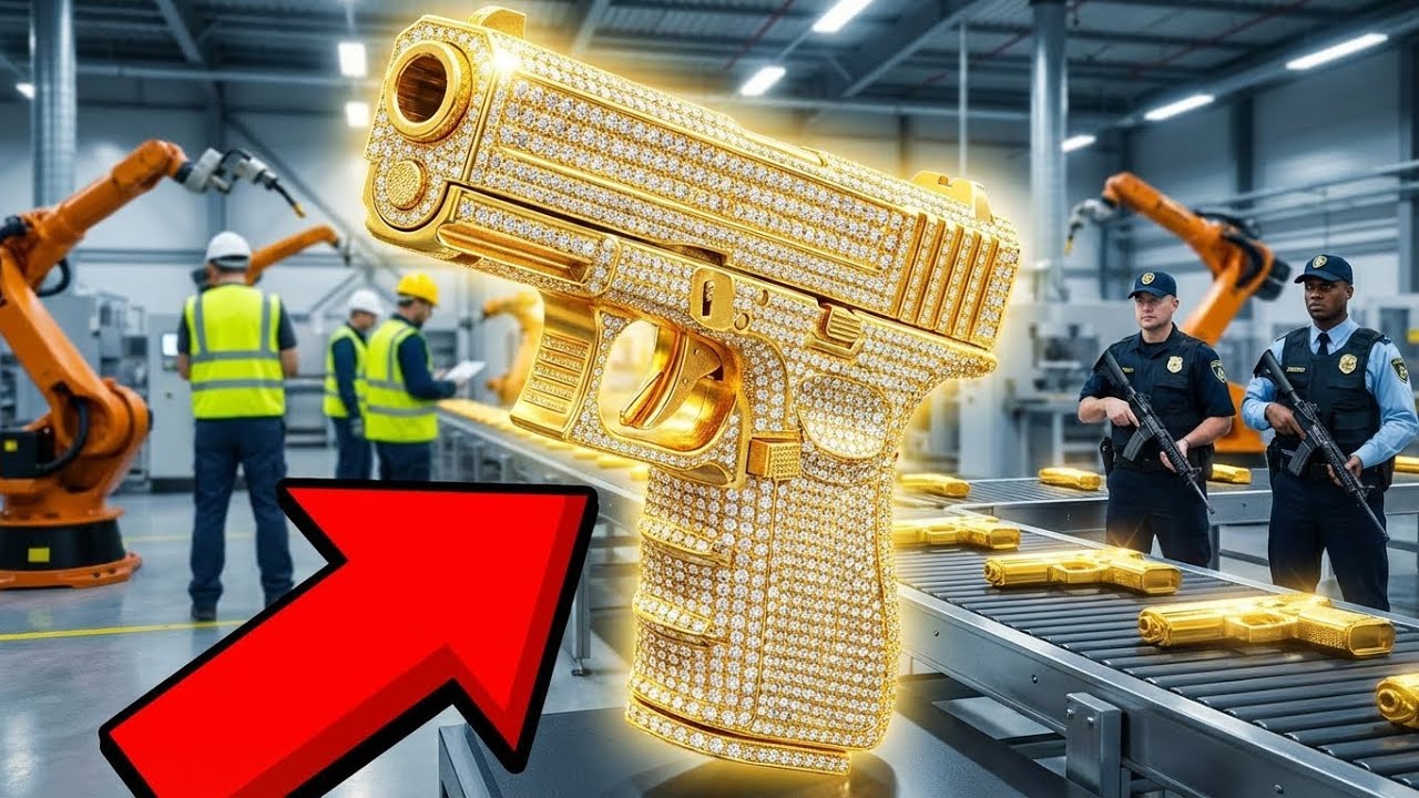 Inside the World of Gold Display Art – Diamond-Inlaid 24K Gold Firearm Sculpture